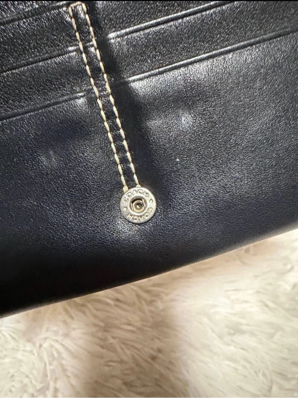 Amazing Y2K Coach SoHo bundle Black Leather Brief Tote with Matching Wallet